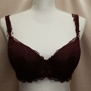 Eve's Temptation 38B Wine Lisianthus Push-up Bra